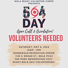 NOLA Ready Volunteer Corps' 504DAY: Open Call & Orientation!