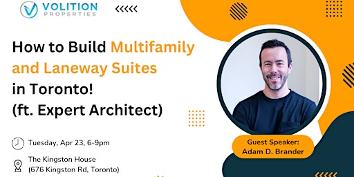 Primaire afbeelding van How to Build Multifamily and Laneway Suites in Toronto! (ft. Adam Brander)