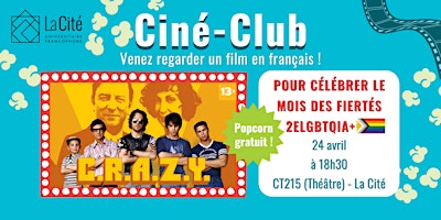 Imagem principal do evento Ciné-Club - C.R.A.Z.Y. - Mois des Fiertés 2ELGBTQIA+