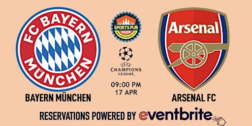 Bayern München v Arsenal | Champions League - Sports Pub Malasaña primary image