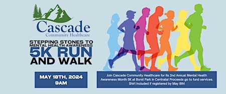 Primaire afbeelding van Stepping Stones to Mental Health Awareness 5K Run & Walk