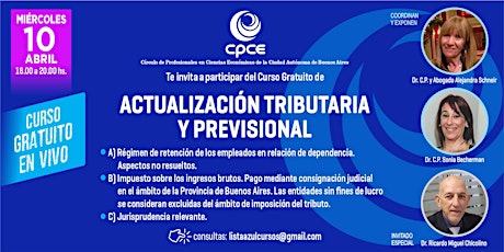 Hauptbild für CURSO GRATUITO - EN VIVO - ACTUALIZACION TRIBUTARIA Y PREVISIONAL
