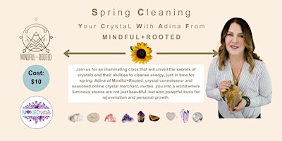 Immagine principale di SPRING CLEANING YOUR CRYSTALS WITH ADINA FROM MINDFUL+ROOTED 