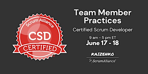 Imagen principal de Team Member Practices - Certified Scrum Developer (CSD)