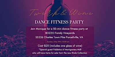 Twerk & Wine Dance Fitness Party at BOZZO Family Vineyards primary image