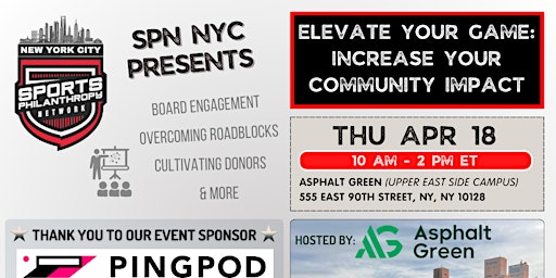 Imagem principal do evento Elevate Your Game - Increase Your Community Impact