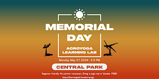 Primaire afbeelding van Memorial Day Acroyoga Learning Lab In The Park