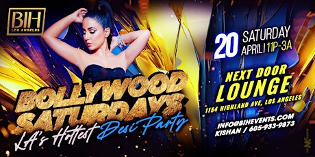 Bollywood Saturdays: Bollywood Night @Next Door lounge on April 20th