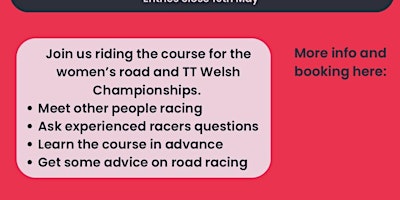 Primaire afbeelding van Welsh Road and TT Champs Women’s Pre Ride.