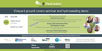 Yarra Valley EcoVineyards ground covers seminar and hydroseeding demo primary image