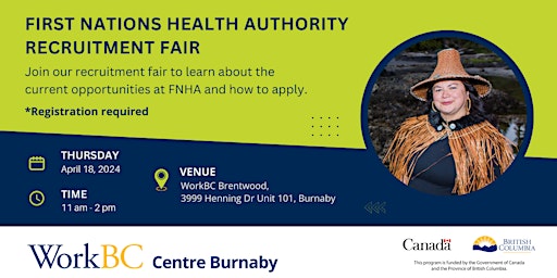 Imagem principal do evento First Nations Health Authority Recruitment Fair