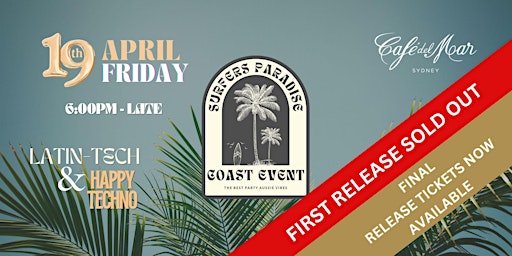 COAST EVENT - Surfers Paradise edition at Café del Mar Sydney primary image