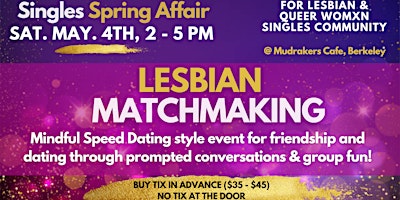 Imagem principal do evento Lesbian Singles Matchmaking - The Spring Affair