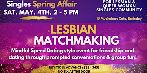 Primaire afbeelding van Lesbian Singles Matchmaking - The Spring Affair