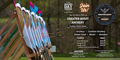 Hauptbild für Memorial Day Weekend with Greater Quest Archery!