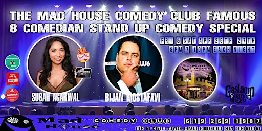 Primaire afbeelding van It's the Famous Mad House Comedy Club 8 Comedian Showcase Special!