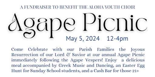 Imagem principal do evento AGAPE PICNIC 2024 at Ss Constantine & Helen Greek Orthodox Cathedral