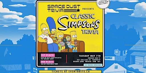 Imagem principal do evento Classic Simpsons Trivia at Sneaky Dees