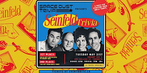 Seinfeld Trivia At Sneaky Dees primary image