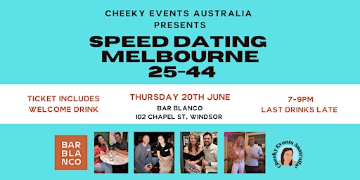 Immagine principale di Melbourne speed dating for ages 25-44 by Cheeky Events Australia 