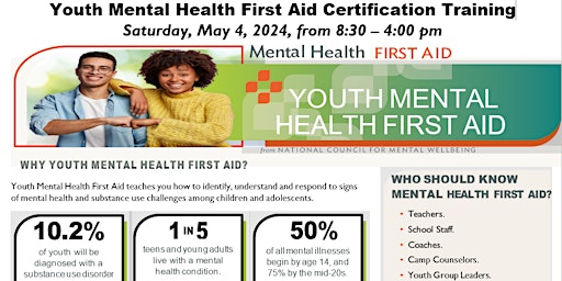 Primaire afbeelding van Youth Mental Health First Aid Certification Training