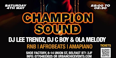Primaire afbeelding van Champion Sound - RnB & Afrobeat Party