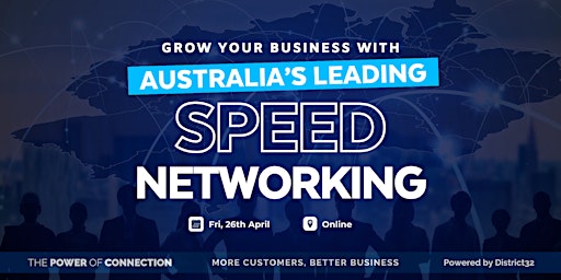 Australia’s Leading Speed Networking Event – Online – Fri 26 Apr primary image