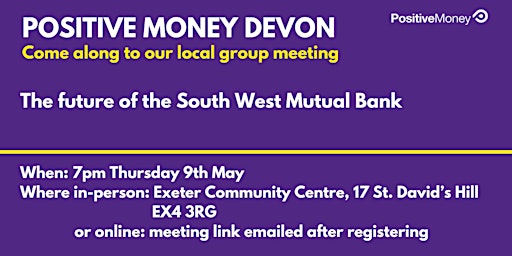 Imagen principal de PM Devon: The future of the South West Mutual Bank