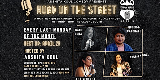 Imagem principal do evento WORD ON THE STREET #8 [BIPOC/Queer Comedy Night]
