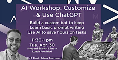 Immagine principale di AI Workshop: Build & Use a Custom GPT 