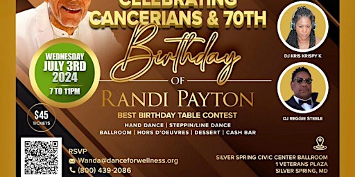 Primaire afbeelding van Celebrating Cancerians & Randi's 70th Birthday