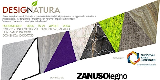 Imagem principal do evento ZANUSOlengno @ "Design Natura" FuoriSalone 2024