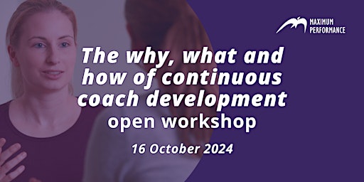 Imagem principal do evento The why, what and how of continuous coach development (16 October 2024)