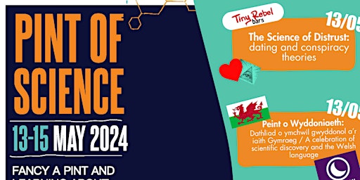 Imagen principal de Pint of Science Cardiff 2024 (13th-15th May 2024 6.30pm-9.30pm)