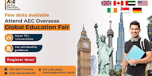 Immagine principale di AEC Global Education Fair - April 21 | The Lalit Hotel, Delhi 