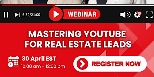 Imagem principal do evento Mastering Youtube For Real Estate Leads