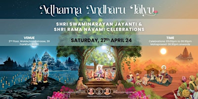 Primaire afbeelding van Shri Swaminarayan Jayanti & Ram Navmi Celebrations 2024 - Frankurt, Germany