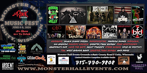 Imagen principal de MONSTER HALL MUSIC FEST 2024   3-Day General Tickets (Pre-Gate Pricing)!!!