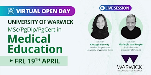 University of Warwick MSc in Medical Education for Healthcare professionals primary image