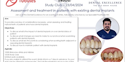 Imagem principal do evento Assessment and treatment in patients with existing dental Implants