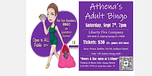 Primaire afbeelding van Liberty Fire Company ATHENA'S Adult Bingo!