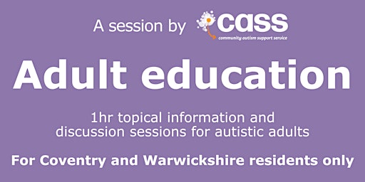 Understanding autism – adult education | Community Autism Support Service primary image