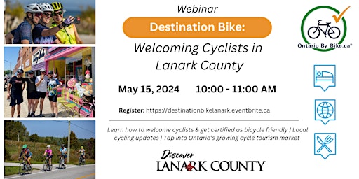 Imagem principal de Webinar: Destination Bike - Welcoming Cyclists in Lanark County