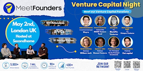 MeetFounders Venture Capital Night (May 2024- London) In-Person Event