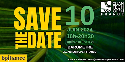 Hauptbild für Baromètre Cleantech Open France 2024