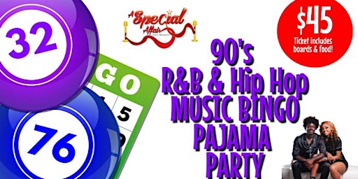 90'S R&B Hip Hop Music Bingo Pajama Party primary image