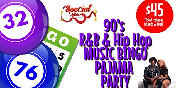 90'S R&B Hip Hop Music Bingo Pajama Party