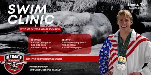 Imagem principal do evento Shertz, TX Swim Clinic Olympian Josh Davis