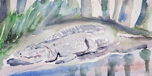 Watercolor Alligator: Inspired by Sargent primary image