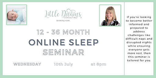 Imagen principal de 12 - 36 months Online Sleep Seminar